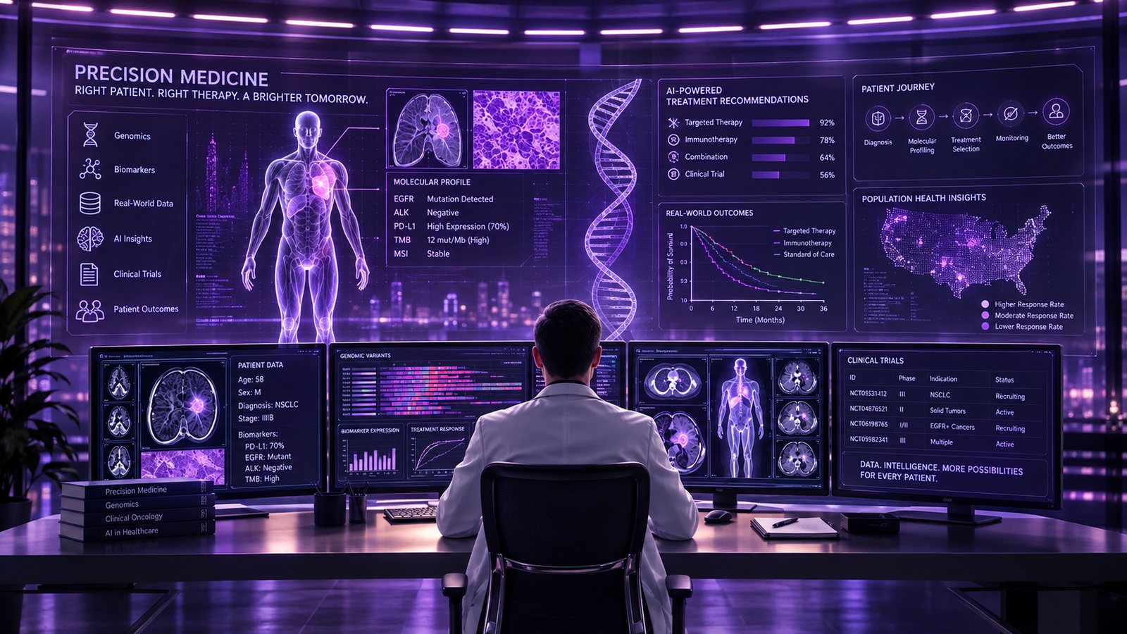 Algorithmic Order: a clinician at a wall of connected screens